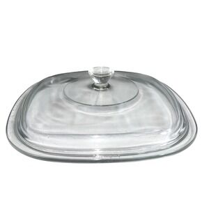 Pyrex P-9-C-1 Clear Glass Replacement Lid for 8x8Inch Square Casserole Dish Vtg